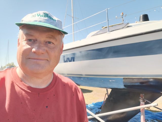 Jürgen bei den Arbeiten an LilleMolly