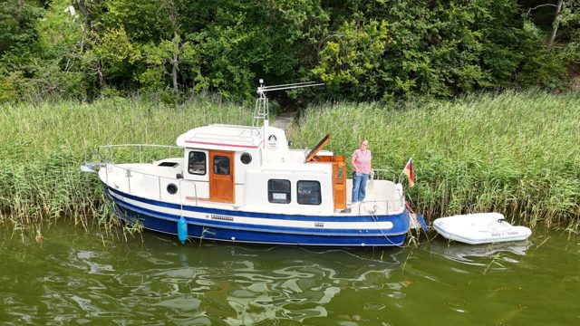 Molly an einem grünen Ufer